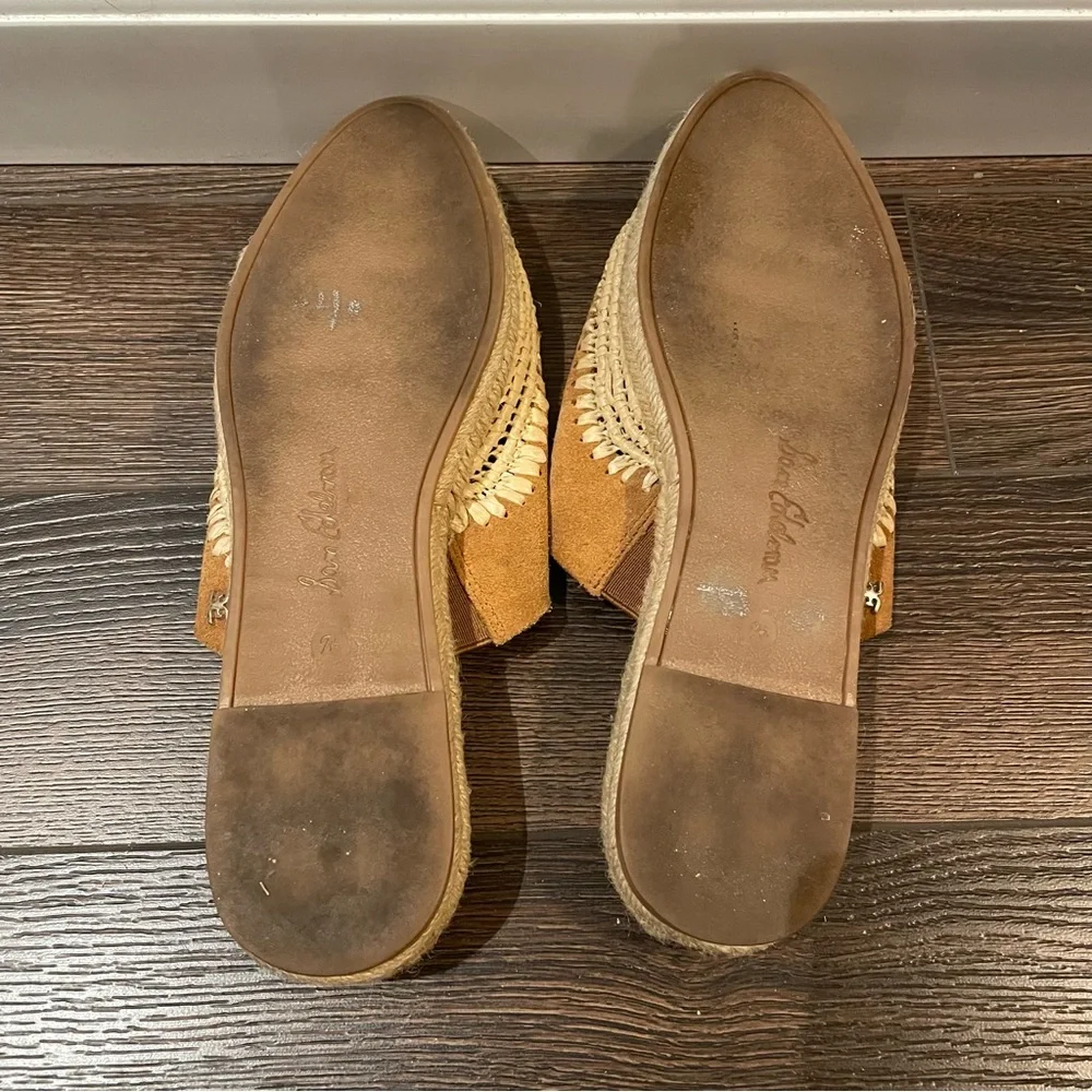 Sam Edelman Austin Suede Slip On Espadrille Mules Bohemian Western in Brown 7.5M - Picture 9 of 12